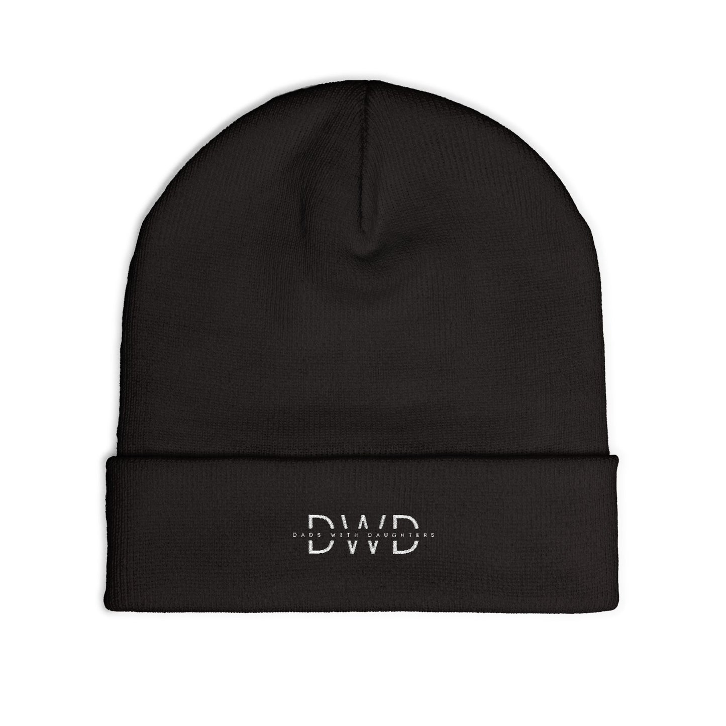 Embroidered 'DWD' Knit Beanie — Cuffed Winter Hat