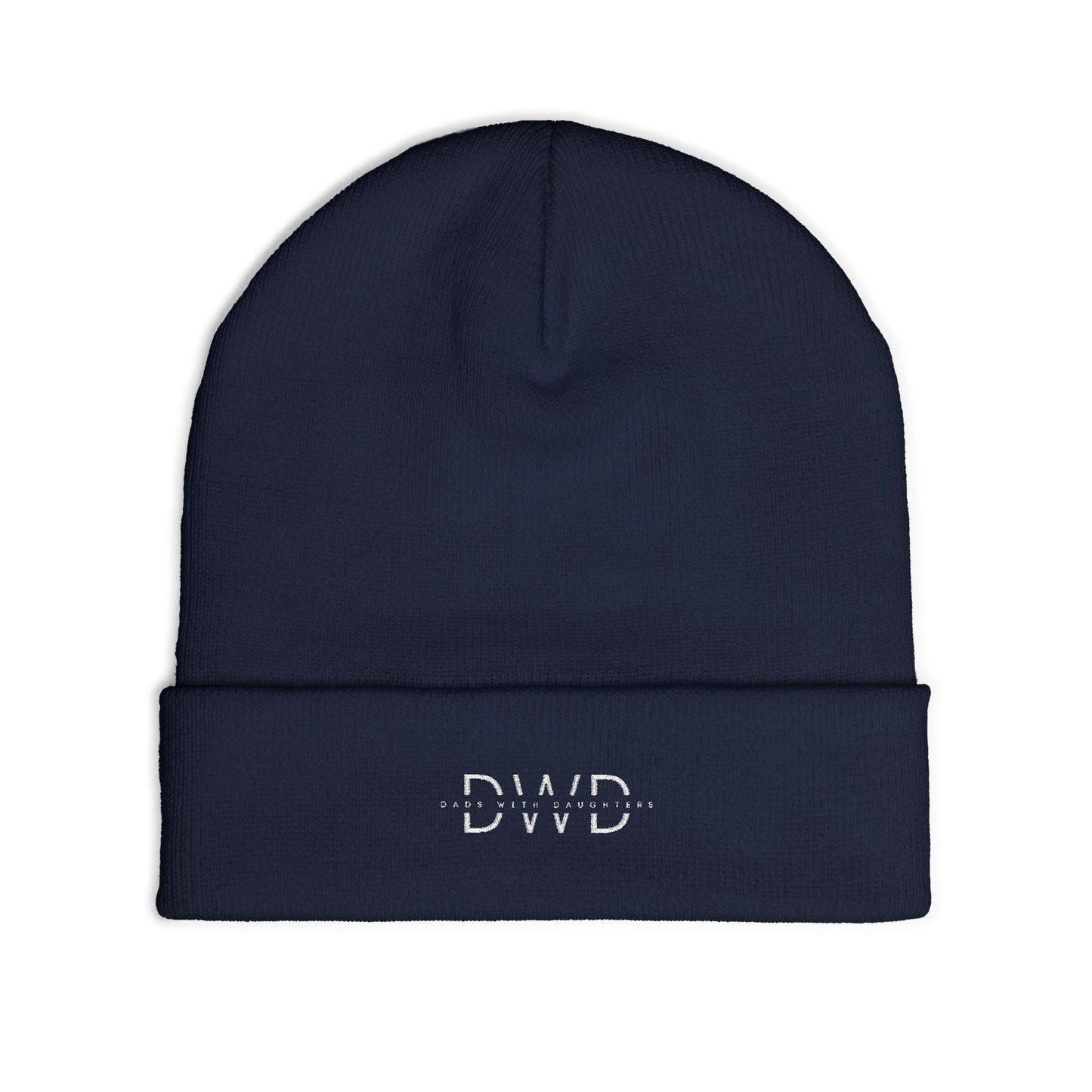 Embroidered 'DWD' Knit Beanie — Cuffed Winter Hat